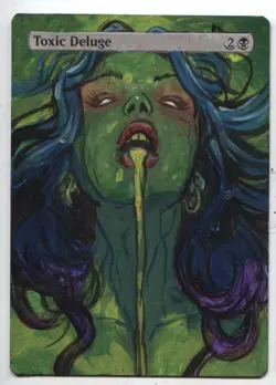 Toxic Deluge ALTERED ART MTG Rare MAGIC Hand Painted Commander - Image 2