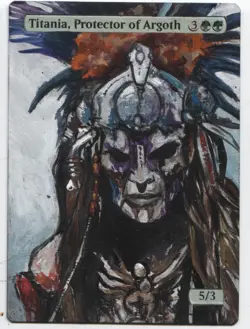 Titania, Protector of Argoth ALTERED ART MTG Rare MAGIC Hand Painted Commander - Image 2
