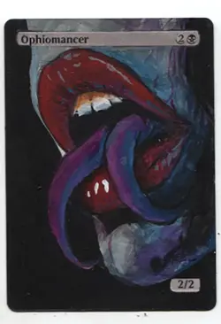 Ophiomancer ALTERED ART MTG Rare MAGIC Hand Painted Commander - Image 1