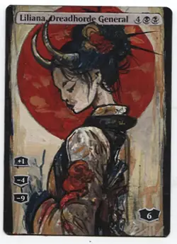 Liliana, Dreadhorde General ALTERED ART MTG Rare MAGIC Hand Painted Commander - Image 1