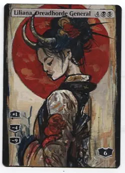 Liliana, Dreadhorde General ALTERED ART MTG Rare MAGIC Hand Painted Commander - Image 2