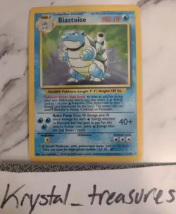 Pokemon TCG Card Blastoise Holo Rare Base Set Unlimited 2/102 HP/Damaged - Image 1