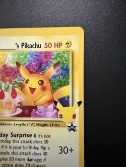 ____'s Pikachu 24/53 Birthday Celebrations 25th Anniversary Pokemon TCG Holo NM - Image 3