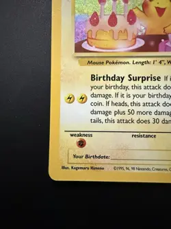 ____'s Pikachu 24/53 Birthday Celebrations 25th Anniversary Pokemon TCG Holo NM - Image 5
