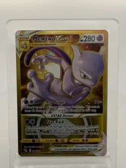 PokÃ©mon TCG Mewtwo VSTAR Holo Card Pokemon Go 086/078 Secret Gold Rare - Image 1