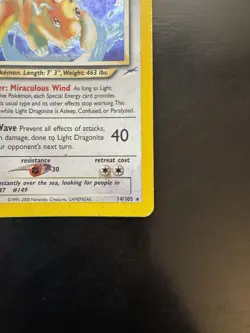 Light Dragonite 14/105 Holo Rare Neo Destiny Pokemon Card HP - Image 4