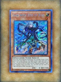 Yugioh Sage with Eyes of Blue LCKC-EN015 Secret Rare 1st Ed NM - Image 1