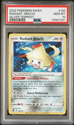 2022 POKEMON SWORD & SHIELD SILVER TEMPEST 120/195 RADIANT JIRACHI - PSA 10 - Image 3