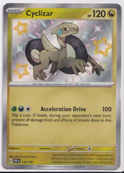 Cyclizar 195/091 Paldean Fates Shiny Rare LP Pokemon Card - Image 3