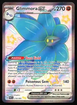 Glimmora ex 218/091 Paldean Fates Full Art Ultra Rare Near Mint Pokemon Card - Image 1