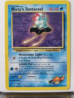 Misty's Tentacool 32/132 VLP / NM RARE Gym Heroes Pokemon Card $2 Flat Shipping - Image 1