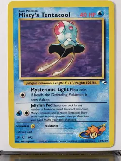 Misty's Tentacool 32/132 VLP / NM RARE Gym Heroes Pokemon Card $2 Flat Shipping - Image 3