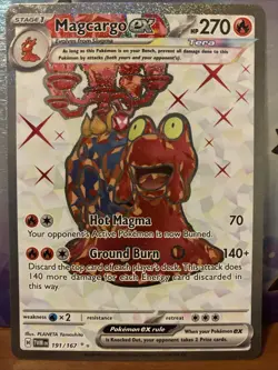 POKÉMON MAGCARGO ex 191/167 FULL ART  TWILIGHT MASQUERADE ULTRA RARE NEAR MINT - Image 3