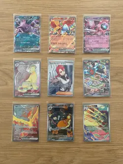 Pokémon Destined Rivals 9 Card  Lot!  Mewtwo, Persian, Moltres, Raticate, etc - Image 1