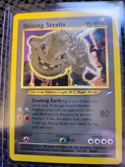 PokÃ©mon TCG Shining Steelix Card Neo Destiny Series 112/105 (Lightly Played) - Image 1