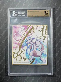 Pokemon BGS 9.5 Mew VS Mewtwo #16 Set 1 Bandai Shikishi Art 2019 Japanese - Image 2