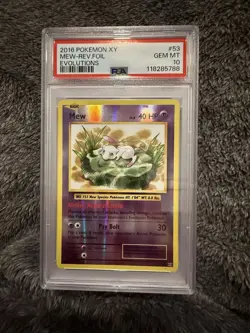 2016 Pokemon XY Evolutions #53/108 Mew Reverse Foil Holo PSA 10 GEM MINT - Image 1