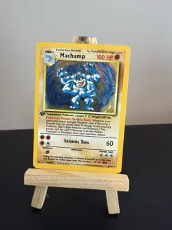 Pokémon TCG Machamp Holo Card Base Set 1st Edition 8/102 - Image 3