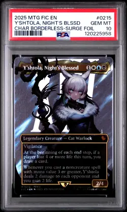 2025 MTG FINAL FANTASY COMMANDER #0215 Y'SHTOLA, NIGHT'S BLESSED PSA 10 - Image 1