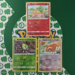 Numel Spinarak Bidoof Reverse Holo NM Peelable Ditto PokÃ©mon GO Set Pokemon TCG - Image 1