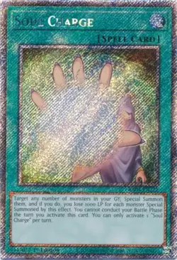 Yugioh! Soul Charge - RA04-EN222 - Platinum Secret Rare - 1st Edition Near Mint, - Image 1