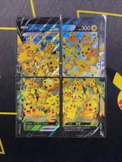 PokÃ©mon Pikachu TCG V-Union SWSH139-142 Celebrations Promo Card Set - Image 1