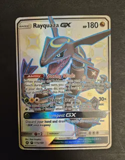 Rayquaza GX 177a/168 Celestial Storm Full Art Shiny Holo Pokemon Card LP/NM- - Image 7
