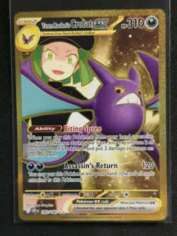 ðŸš€ Team Rocket's Crobat ex 242/182 - Destined Rivals Hyper Rare Gold Card  - Image 1