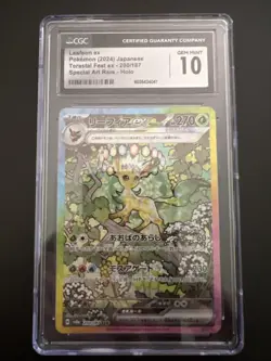 CGC 10 Leafeon ex SAR 200 Terastal Festival sv8a Pokemon Card Japanese Gem Mint - Image 1