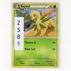 PokÃ©mon TCG Bayleef 35/123 HGSS Base Set Regular Uncommon Card EN-LP 2010 - Image 3