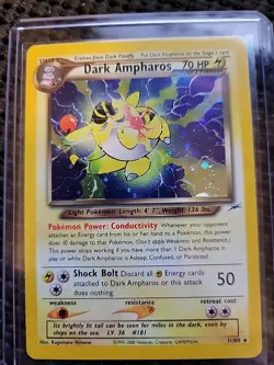 PokÃ©mon Dark Ampharos TCG Neo Destiny Card 1/105 Unlimited Holo Rare - Image 1