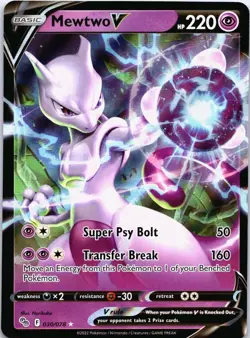 PokÃ©mon Mewtwo V TCG Holo Ultra Rare Card 030/078 Pokemon Go Full Art  - Image 1