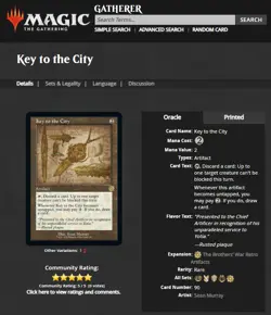 2022 MTG Magic the Gathering Brother's War Retro Foil #90 Key to the City Rare - Image 3