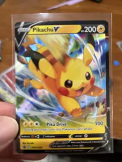 Pokemon TCG Pikachu v SWSH063 Black Star-Holo Card NM Condition - Image 1
