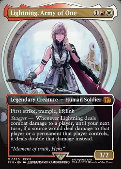 1x - Lightning, Army of One - (borderless #320) - Final Fantasy - NM MTG - Image 1