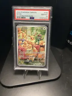 Pokemon Eevee 188/167 Illustration Rare Twilight Masquerade #188 GEM MINT PSA 10 - Image 1