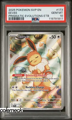 PSA 10 Gem Mint Eevee Black Star Promo #173 Pokemon Prismatic Evolutions ETB - Image 1