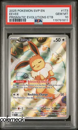 PSA 10 Gem Mint Eevee Black Star Promo #173 Pokemon Prismatic Evolutions ETB - Image 3