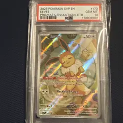 PSA 10 Gem Mint Eevee Black Star Promo #173 Pokemon Prismatic Evolutions ETB - Image 1
