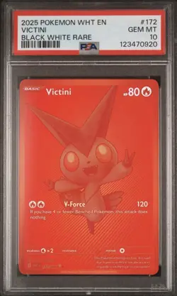2025 POKEMON ENGLISH WHITE FLARE 172 VICTINI - POP 0 - GEM MINT PSA 10 - Image 1
