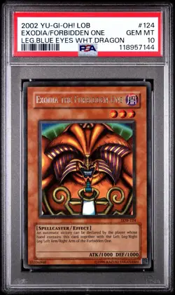 Yugioh PSA 10 Exodia the Forbidden One LOB-124 Ultra Rare 2002 Original Print - Image 1