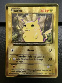 PIKACHU Gold Metal Pokemon Card - Celebrations Promo - UPC - 58/102 - NM (A) - Image 2