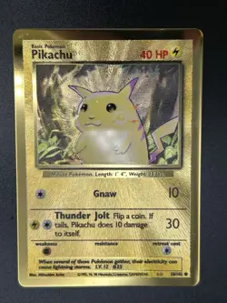 PIKACHU Gold Metal Pokemon Card - Celebrations Promo - UPC - 58/102 - NM (A) - Image 4
