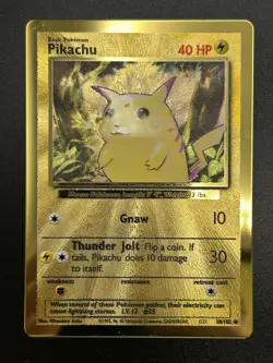 PIKACHU Gold Metal Pokemon Card - Celebrations Promo - UPC - 58/102 - NM (A) - Image 5