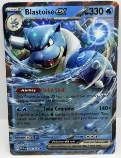 Blastoise ex -009/165 PokÃ©mon Scarlet & Violet 151 Holo Double Rare PokÃ©mon Card - Image 1