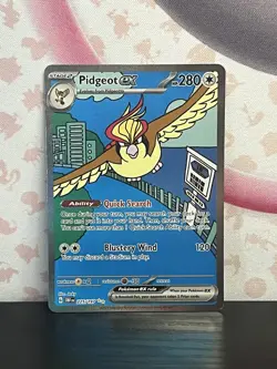 Pokemon TCG Pidgeot ex 225/197 Obsidian Flames Full Art Nintendo 2023 NM - Image 1