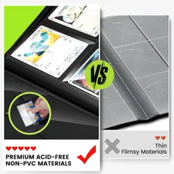 Trading Card Binder with Sleeves, Premium 4 Pocket Ringless Card Binder 160 Side - Image 13