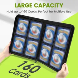 Trading Card Binder with Sleeves, Premium 4 Pocket Ringless Card Binder 160 Side - Image 15