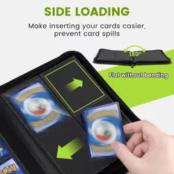Trading Card Binder with Sleeves, Premium 4 Pocket Ringless Card Binder 160 Side - Image 6