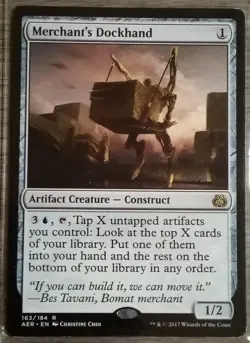 Merchant's Dockhand #163/184 MTG Aether RevoltÂ â€‹â€‹â€‹â€‹â€‹Rare Near Mint - Image 1